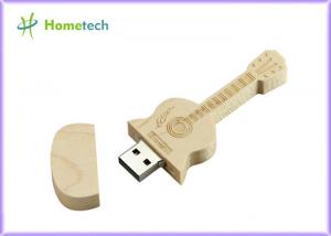 China Usb Stick Wooden guitar Box USB Flash 2.0 Memory Stick Pen 32gb / 64gb on sale