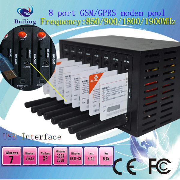 Best 3G/ Hsdpa 8 Port Modem Pool simcom/wavecom/huawei/GC65 module wholesale