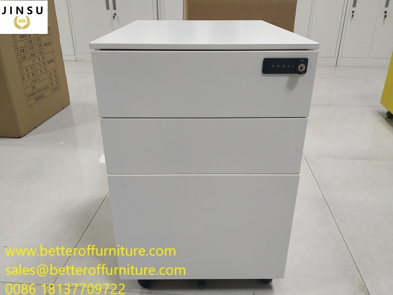 3 Drawer Mobile File Storage Cabinet With Number Lock 15.35 Width X 20.47 Depth X 23.62 Height