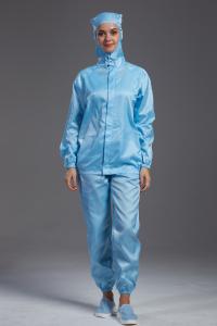 Best ESD antistatic sterilied blue color jacket workwear with hood  for the class 100 cleanroom wholesale