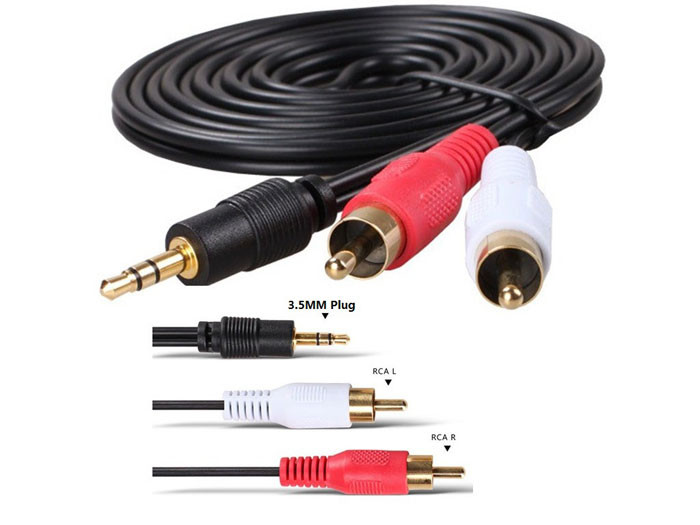 China 3.5mm Stereo Plug Jack to 2 RCA Male Stereo Audio Cable on sale
