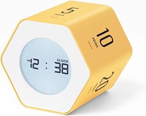 China Hexagonal Yellow Digital Clock Timer Backlit 12 / 24 Hour Mode Rotating on sale