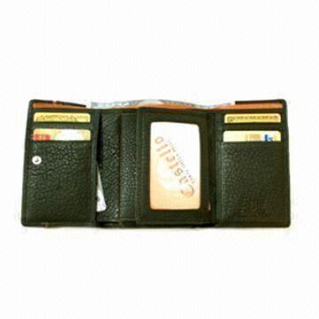 Cheap Women's Leather Tri-fold Wallet with Eight Credit Card Slots for sale