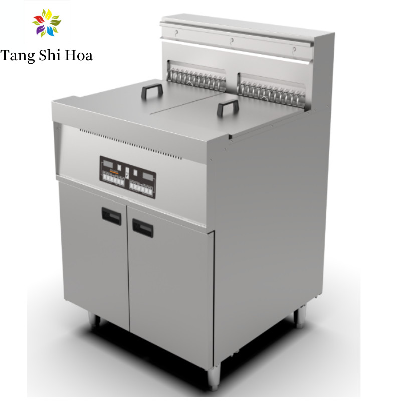 28L＋28L High Quality 2 Tank and 4 Baskets Commercial Stainless Steel Electric Microcomputer Fryer