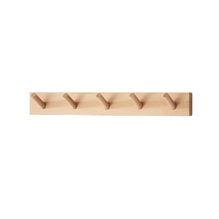 Cheap Living Room 5PCS Wooden Wall Hooks For Hanging Clothes , Wooden Crafts Supplies for sale
