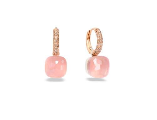 China Elegant Pink Crystal Zircons Long Drop Earrings For Women Stud Earrings Jewelry For Bridal Wedding Earrings Rococo Jewel for sale