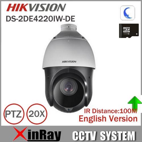 China Hikvision PTZ IP Camera DS-2DE4220IW-DE With IR Range 100m 4.7-94mm Lens 2mp Speed Dome Camera Support Onvif CCTV Camera on sale