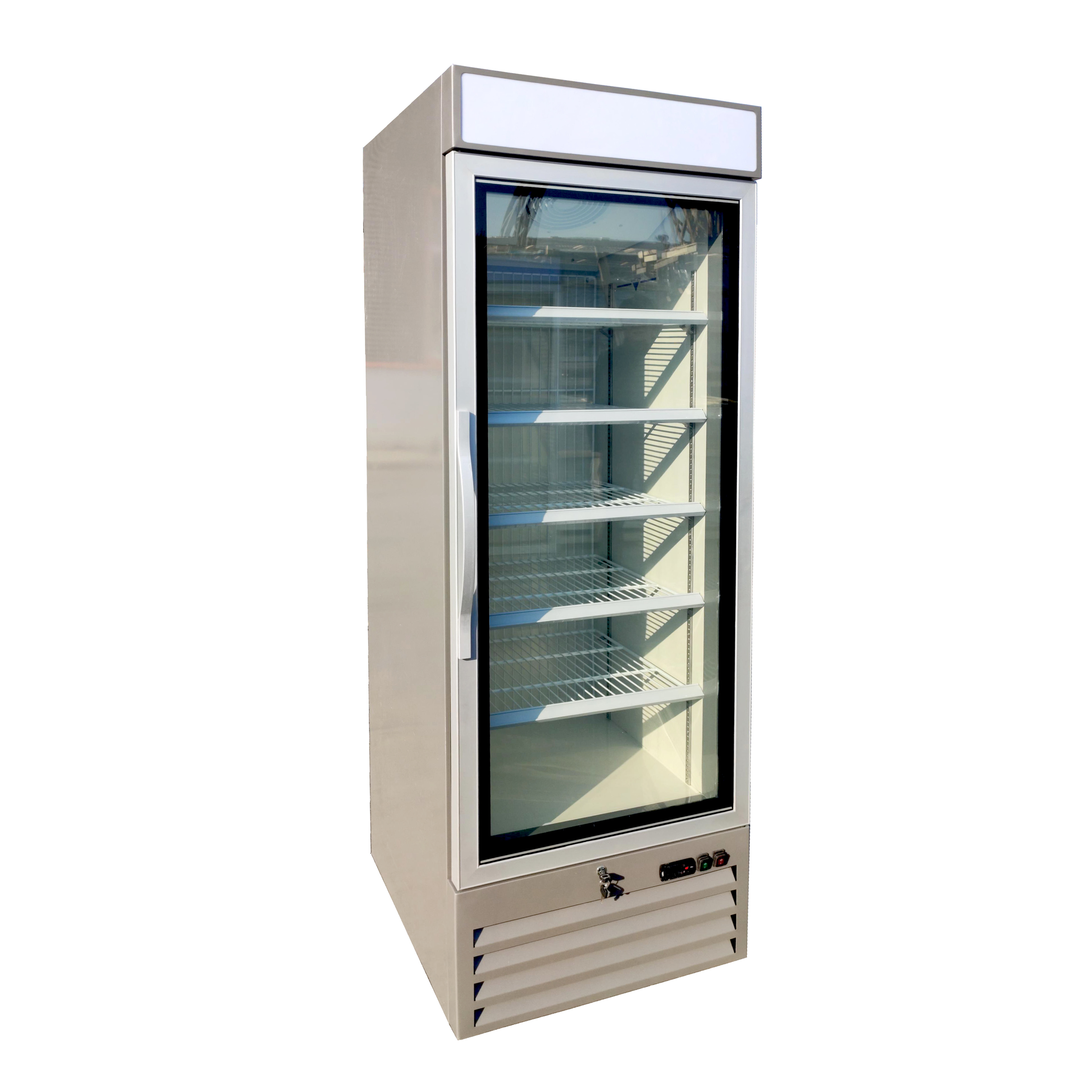 China Energy Saving Upright Glass Door Freezer , Single Door Beverage Cooler R290 Refrigerant on sale