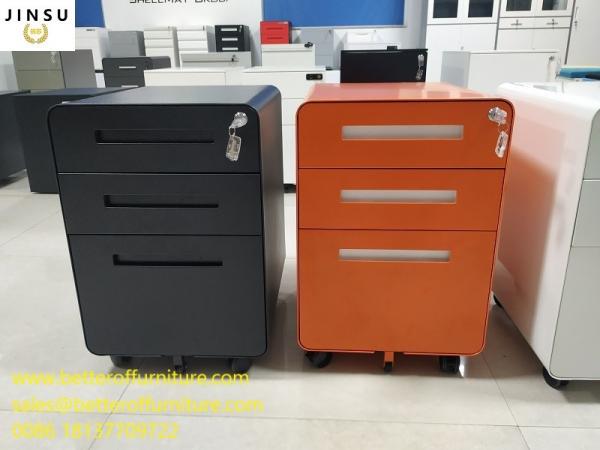 Cheap File Box 2 Drawer  File Mobile Storage Pedestal Cabinet Orange Color H23.62"Xw15.74"Xd19.68" for sale