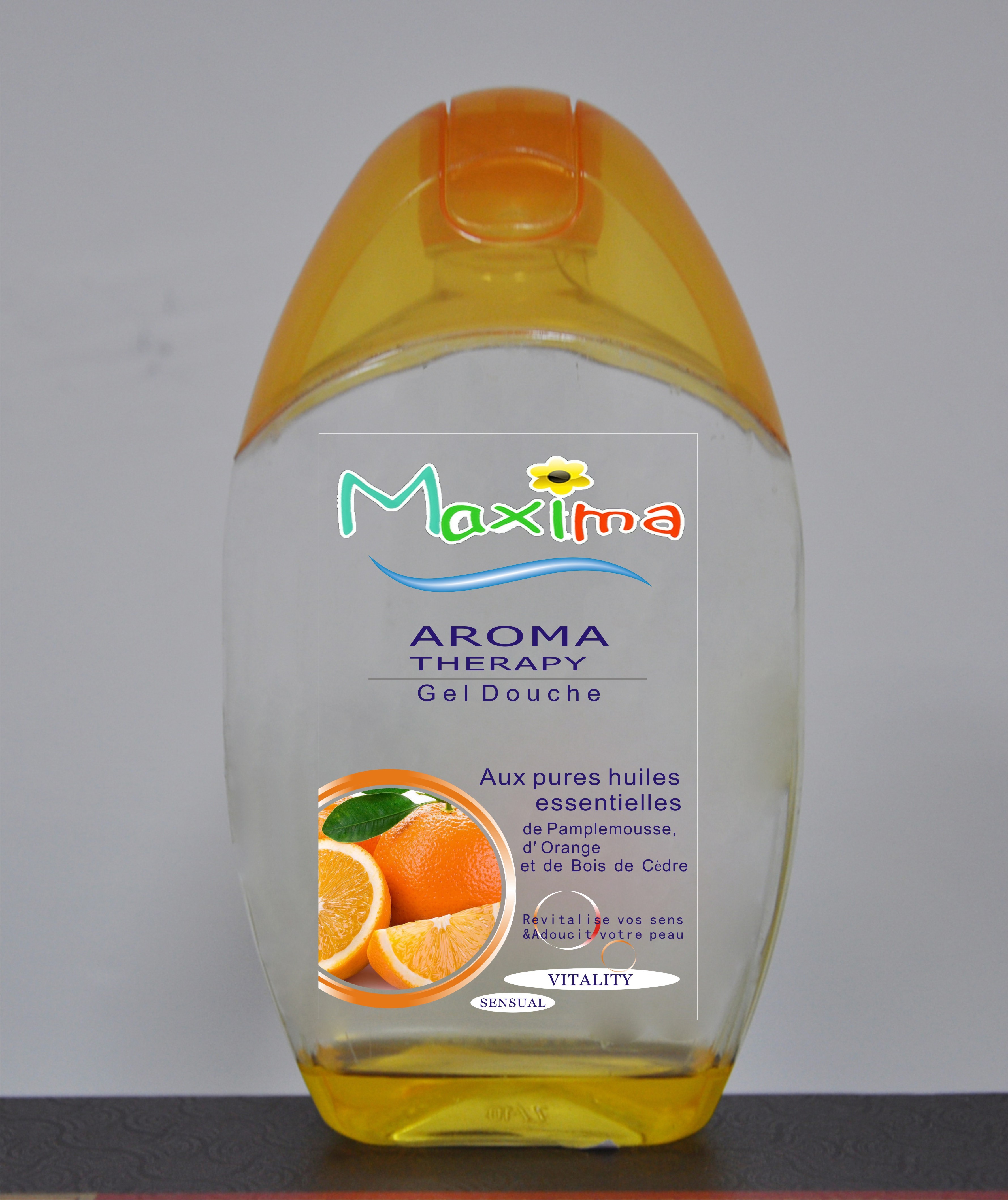 Buy cheap Eco-friendly natural essences oil orange Aroma Shower Gel 300ml for women from wholesalers