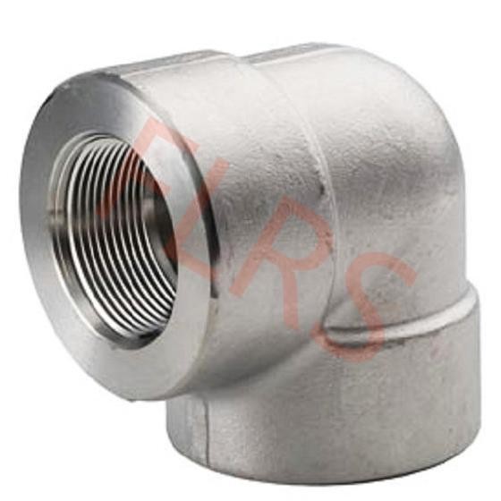 China ASME B16.11 Threaded Steel Pipe Fittings Forged 90 Degree Elbow Class 3000 on sale