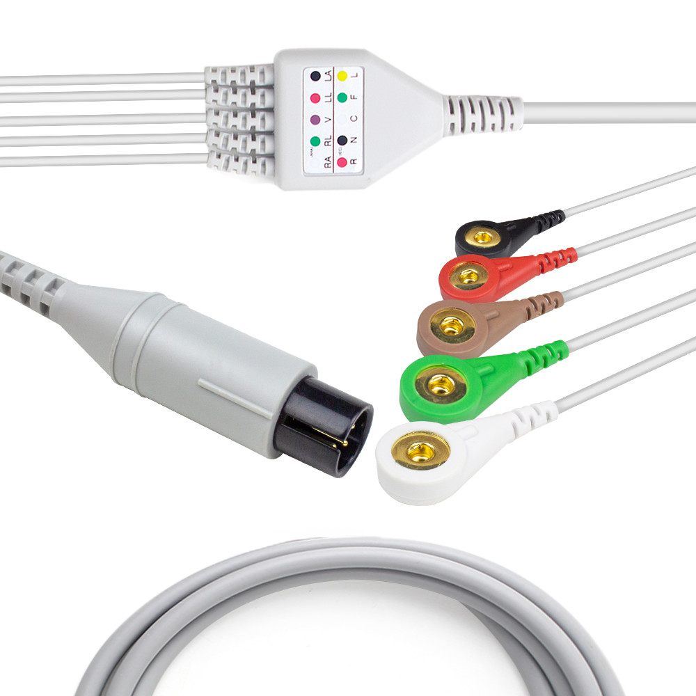 Best TPU ECG Cables And Leadwires 90cm Compatible Mindray GOLDWAY Spacelabs wholesale