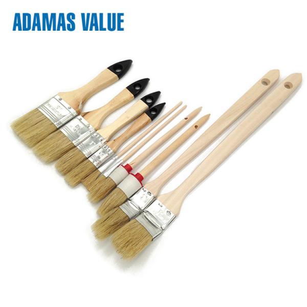 Cheap Round Natural real bristle paint brushes  Wooden Handle Real Hair Paint Brushes for sale