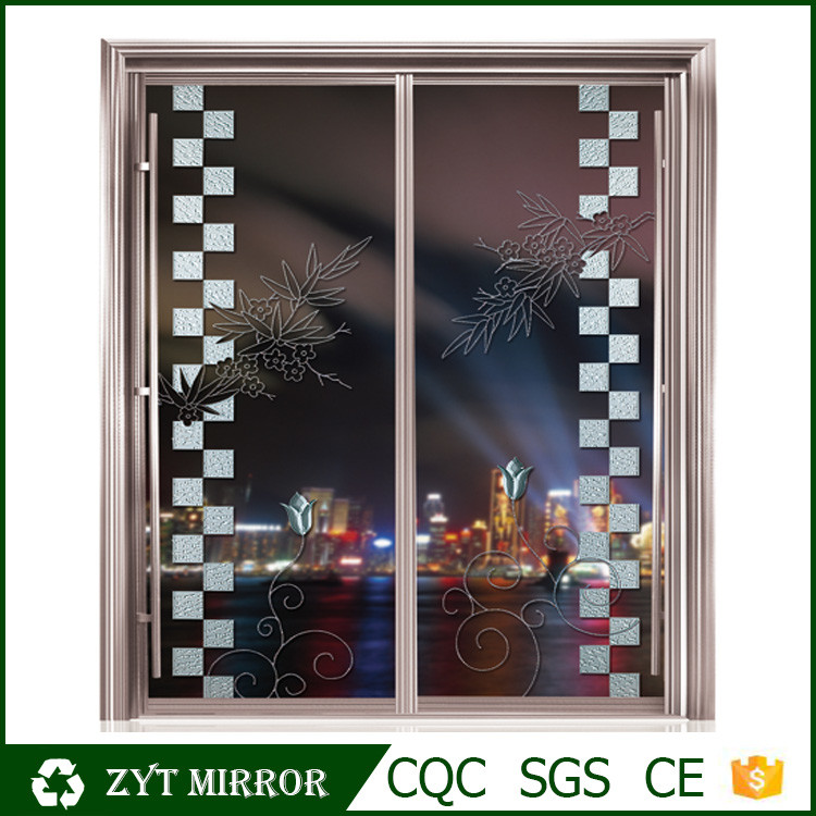 Decorative glass Aluminum partition wall sliding door for sales