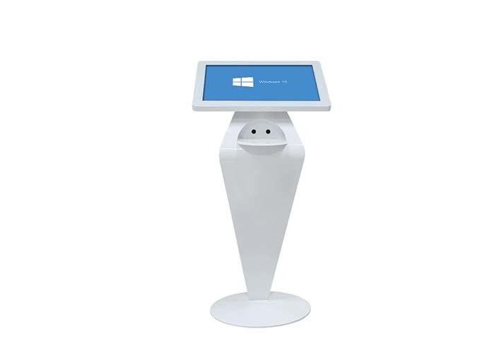 China Customized 22 Inch Floor Stand White Color Touch Screen Interactive Kiosk For Hotel on sale