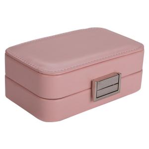 Handmade Portable Travel Jewelry Box Square Shape Suitcase Design For Retail