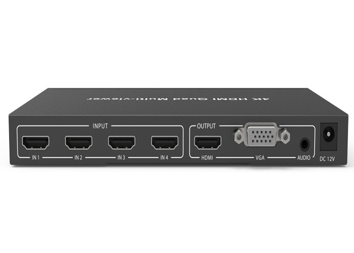 China Black HDCP 1.4 4K 4×1 Quad HDMI Multiviewer with 4 x HDMI input and 1 x HDMI output on sale
