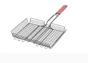 China Corrosion Resistance SS316 330mm Grill Basket Barbecue Clips Easy To Clean  For Chicken on sale