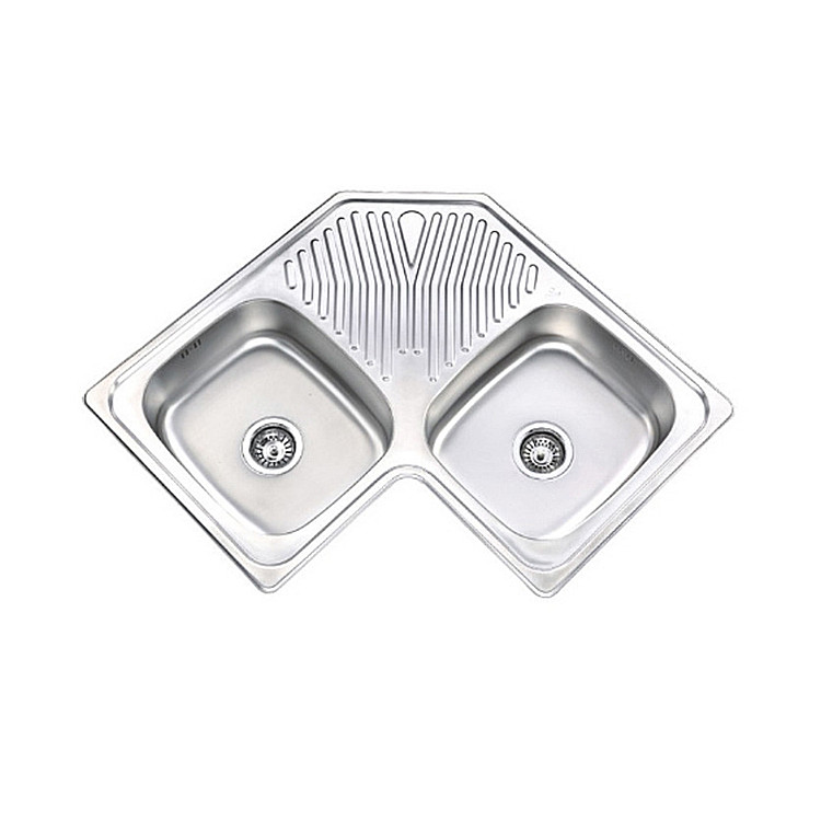 China Large 304 Stainless Steel Kitchen Sink Basin  Top Mounted   160mm Hight on sale