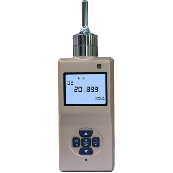Portable pump-suction Oxygen (O2)  gas detector