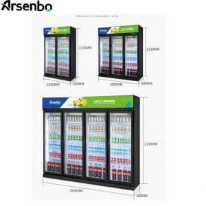 Vertical 1700L Commercial Beverage Display Cooler Multiscene With Glass Door
