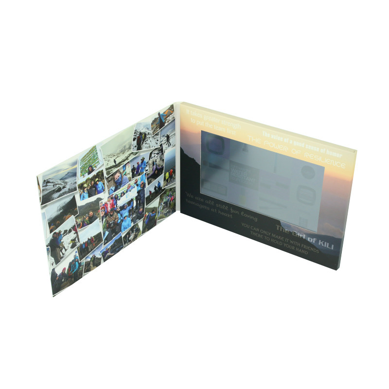 Cheap 7 inch LCD video brochure mailer with touch screen,video mailer brochure with custom boot logo menu for sale