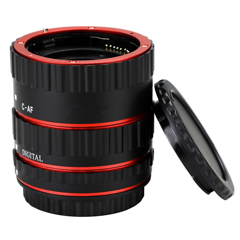 China Red Metal Auto Focus Macro Extension Tube Set For Canon SLR Cameras CANON EF EF-S Lens on sale