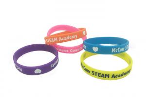 China Customized Logo Debossed Silicone Wristbands , Cool Silicone Wristbands For Event on sale
