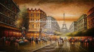 Best Paris Street Scene Canvas Painting Customized Size Color For Neo-Classic Style wholesale