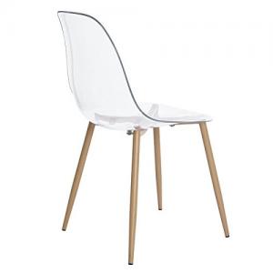Best OEM ODM Clear Acrylic Ghost Chair , Eames Style Plastic Chair With Metal Legs wholesale