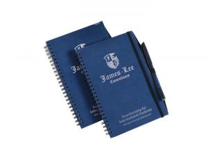 China High quality office products A5 lined notebook spiral journal notebook with pen holder on sale