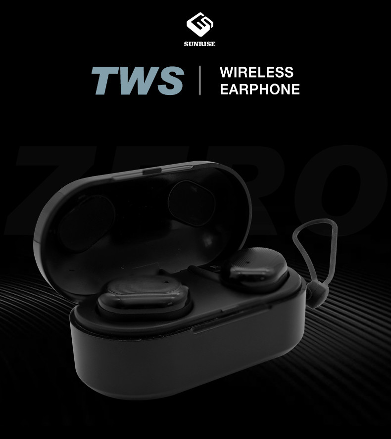 Sunrise Zero TWS Earbuds for running with Bluetooth JL5.0 / Stereo/Accept OEM/ODM In Ear Wireless Earphone 2020