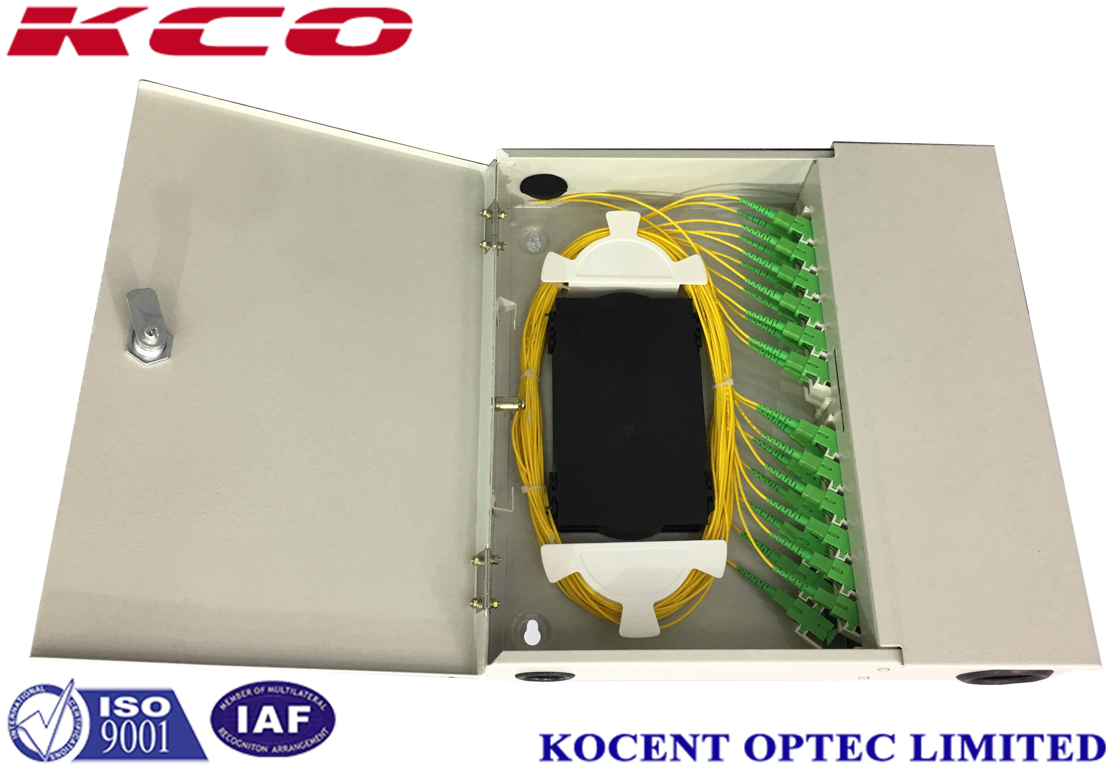 China KCO-WTB-24A Wall mountable optical termination box 24 ports With SC/APC Pigtail on sale