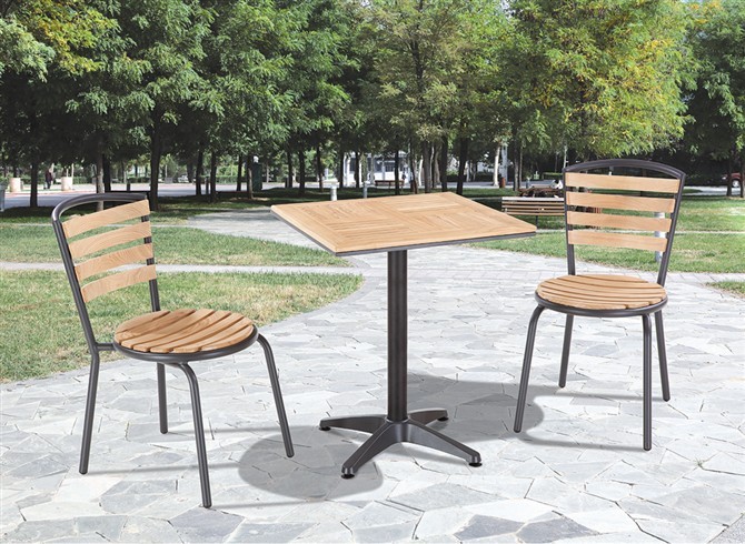 China china factory price outdoor patio furniture wood garden set C603+T808 on sale