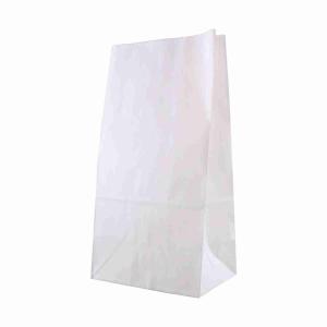 ODM White Kraft Waxpaper Food Bags Carrier For Restaurant 60gsm