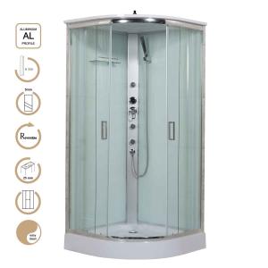 China 5mm Glass Sliding Door Shower Cabin with Chrome Profile and Shower Tray on sale