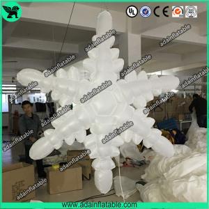 Best 1.5m 210T Polyester Cloth White Inflatable Snowflake For Christmas Decoration wholesale