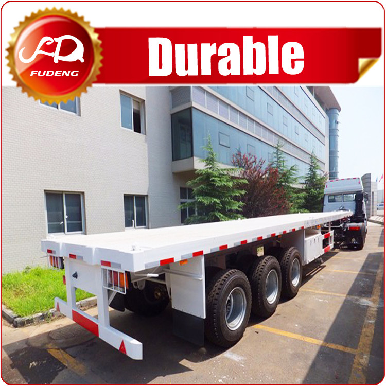 China Cheap 3 axle 40ft or 20ft used trailer container flatbed truck trailer and semi trailer container for sale on sale
