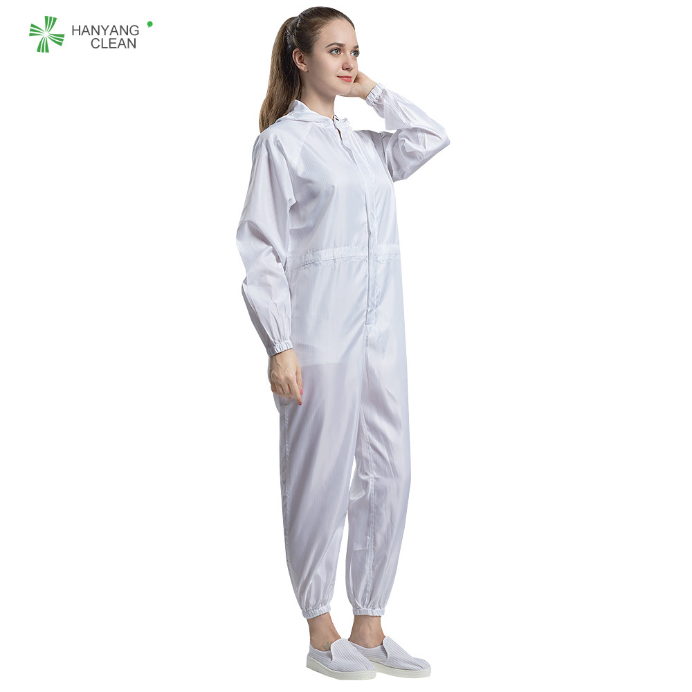 Best SMT Workshop Reusable Cleanroom Garments Gowns ESD 75D Anti Static Coverall wholesale
