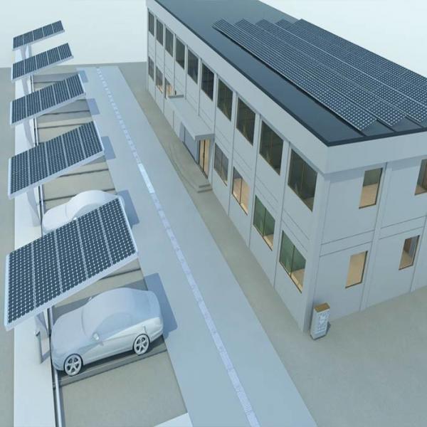 Cheap 5deg Galvanized Carport Solar Panel Mounting Structures for sale