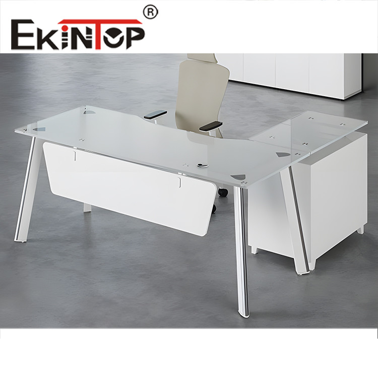 China round grinding Tempered Glass Computer Desk Home Bedroom Toughened Glass Desk on sale