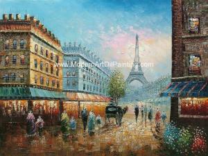 Best Modern Paris Oil Painting Eiffel Tower Handmade Jane Style Maintaining Freshness wholesale