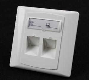 China Germany Type 86*86 45 Degree Wall Mount Socket Double Port Face Plate With Shuttle on sale