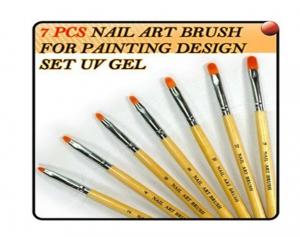 China Original Professional UV Gel Brush Nail Art Painting Draw Brush with Wood handle on sale