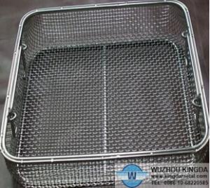 stainless steel wire mesh basket with handles