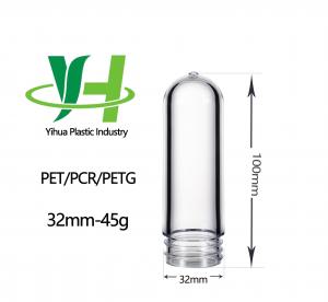 32mm Transparent PET Preform Bottle Short Embryonic Height 100mm