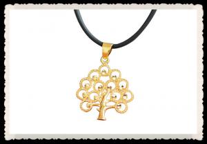 China Tree of Life Necklace Pendant 24K Gold Plated Necklace Crystal Diamante Leaf on sale