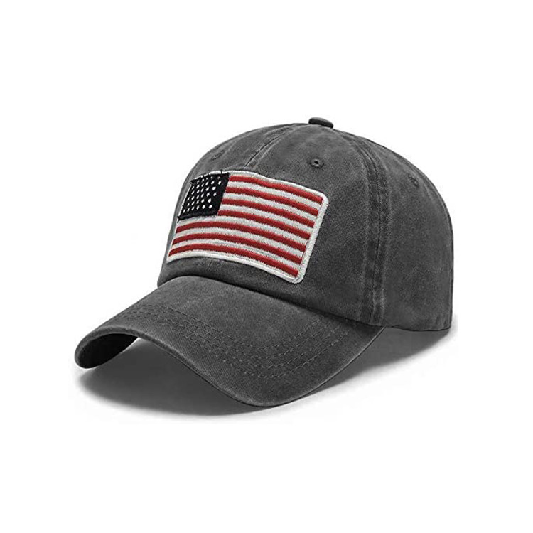 Best Trucker Curved Brim Six Panel Dad Cap Embroidered USA Logo wholesale
