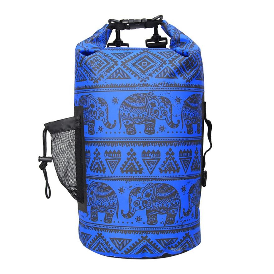 China 15 Liter PVC Waterproof Dry Bag With Mesh Bag Digital Printing Color For Adult on sale