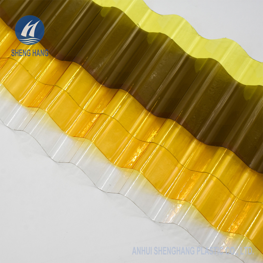 China Colored Transparent Corrugated Polycarbonate Roofing Sheet Co Extrusion on sale